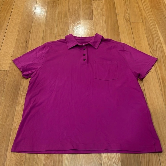 Lands end women’s cotton  polo short sleeve shirt size large. - Picture 1 of 6